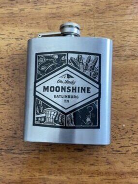 Ole Smoky Gatlinburg Tennessee Moonshine Stainless Steel 7 oz Pocket Flask